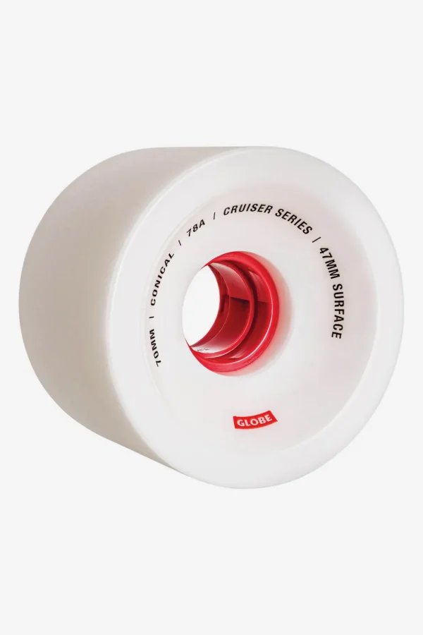 Conical Cruiser - White/Red - Skateboard Wheel 70mm White/Red/70