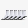YOUTH QUARTER SOCK 5 Pack - White/Grey